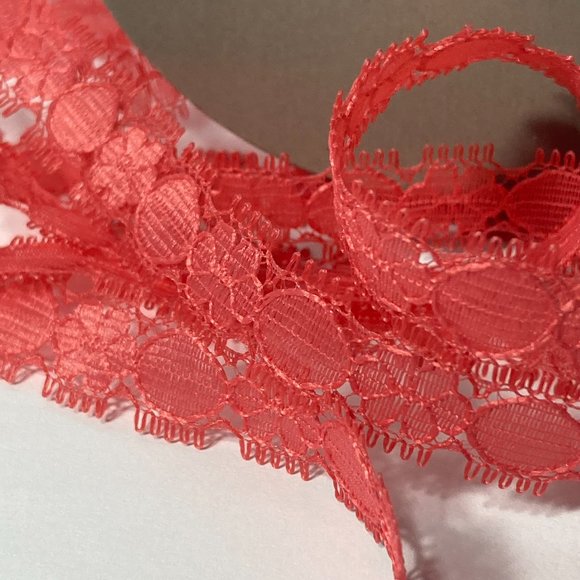 Coral Petite Lace Trim 12 Rolls Offray Crafts Scrapbook Card Making Gift 7/16" - Picture 13 of 14